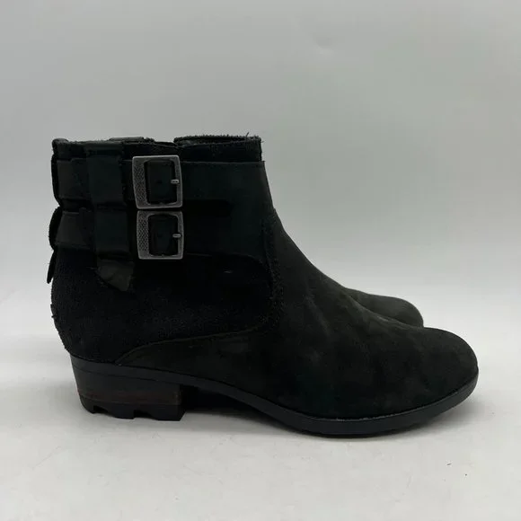 Sorel  NL3080-010 Boots Women's Size 9 Lolla Ankle Bootie Leather Zip Buckle - Picture 8 of 11